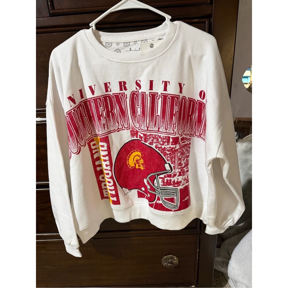 Pressbox White & Red USC Southern California Graphic Sweatshirt - Women - Picture 5 of 7